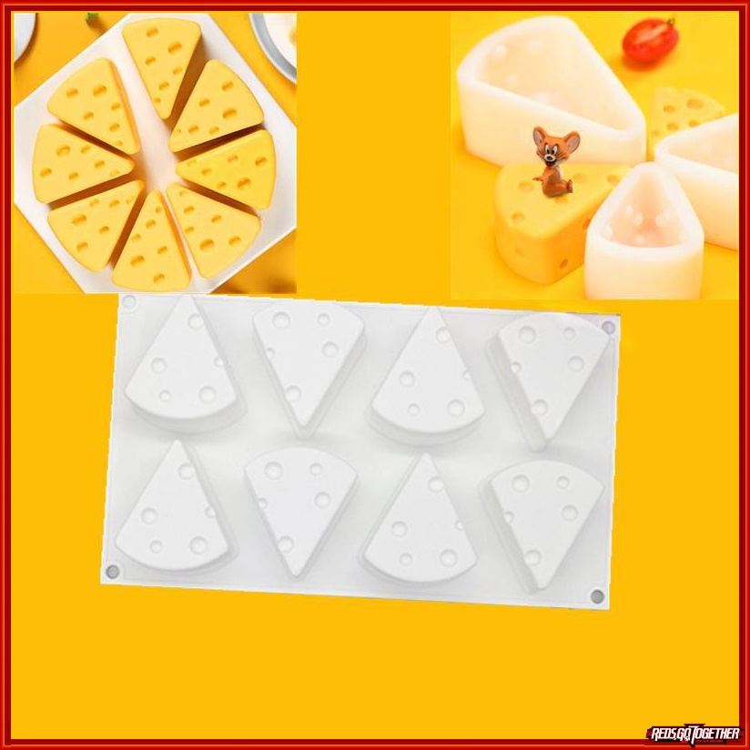 Khuôn silicon 8 ô hình phô mai làm thạch rau câu/pudding cho  bé ăn dặm