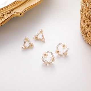 Bông Tai Hình Tròn / Tam Giác / Bông Hoa Đính Đá B5C11