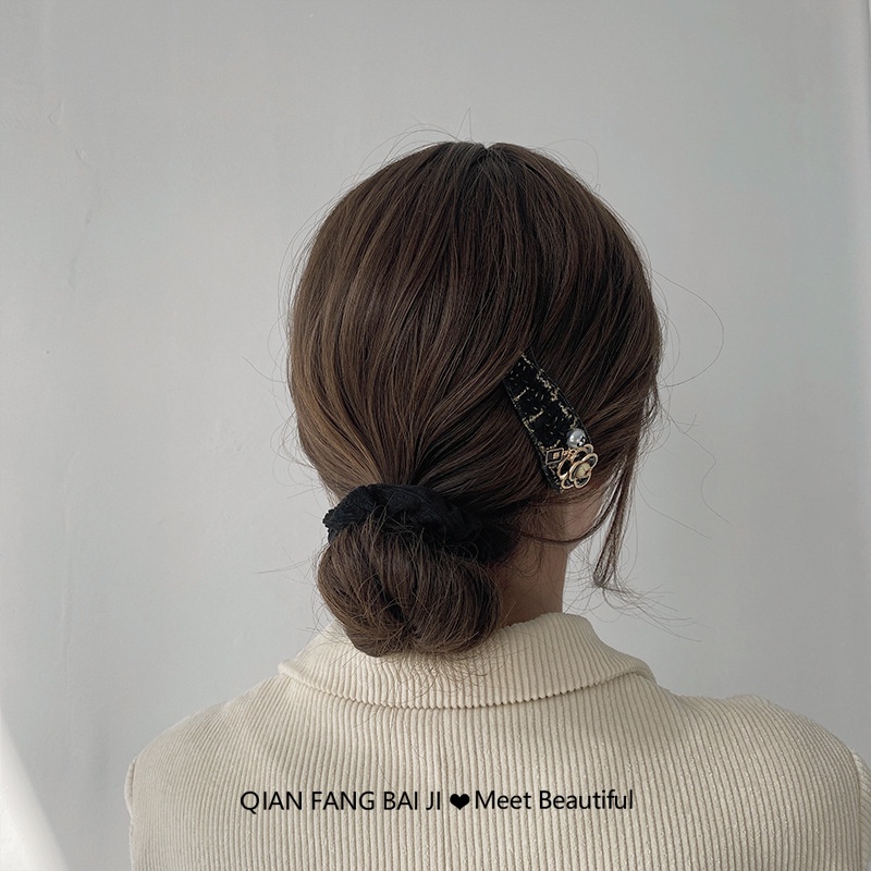 Kẹp tóc SeaGloca hình hoa trà đính ngọc trai phong cách Hàn Quốc cổ điển cho nữ