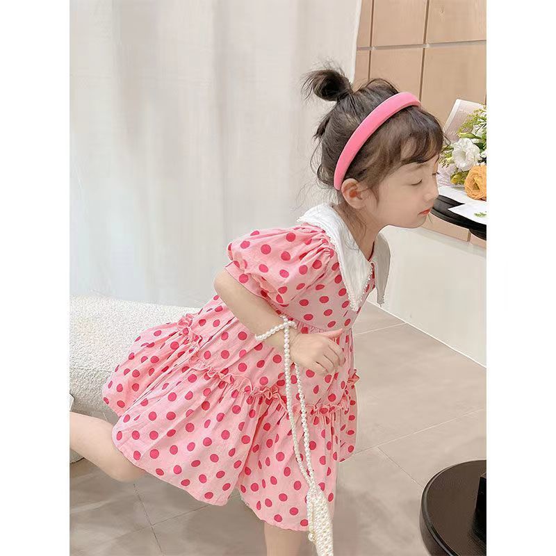 Đầm Công Chúa Tay Ngắn Phồng Họa Tiết Chấm Bi Thời Trang Mùa Hè Hàn Quốc Mới 2022