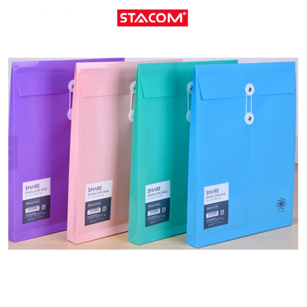 ( 1 Xấp 12 Cái ) Túi Đựng Hồ Sơ Stacom 1 Ngăn Khổ A4 Ngang D214 Khổ A Đứng D215 Camshop