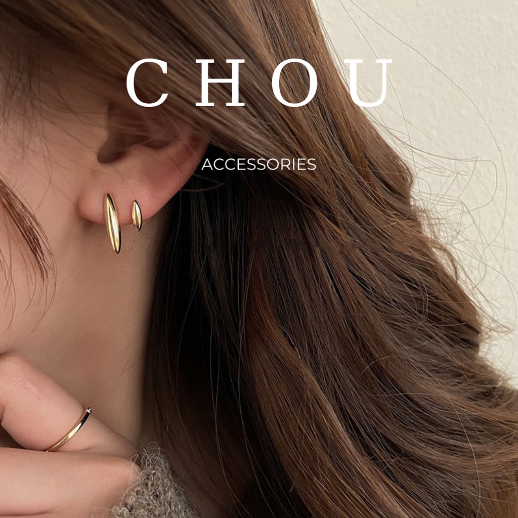 Bông Tai Giọt Nước Đôi | CHOU ACCESSORIES |