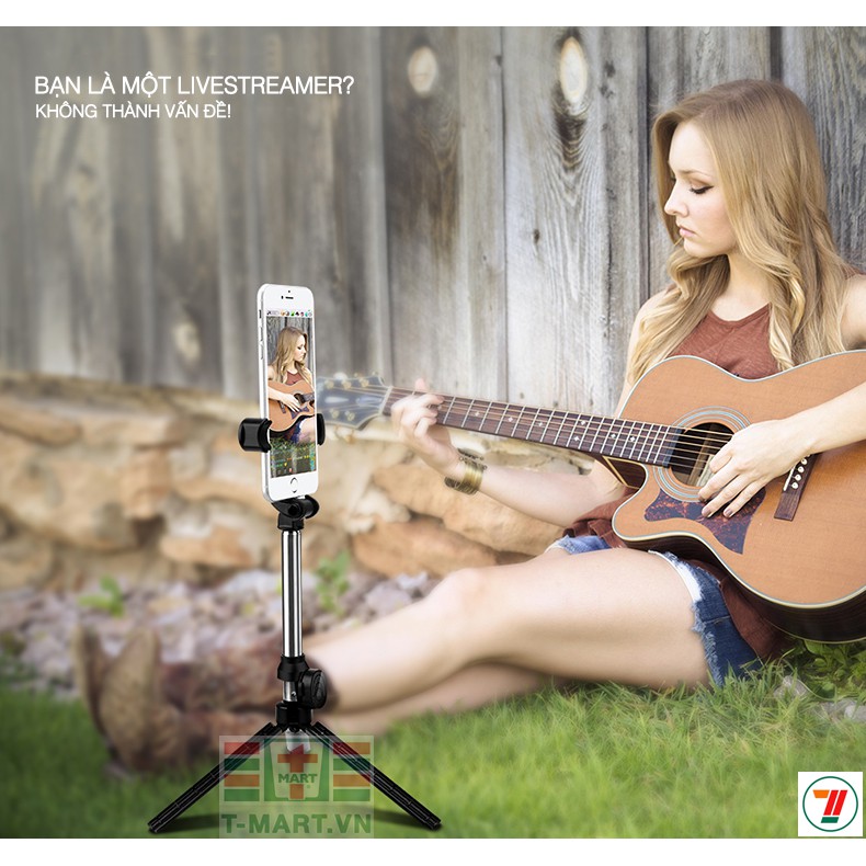 Gậy tự sướng kiêm Tripod 3 chân đa năng nhỏ gọn kèm Remote Bluetooth tiện lợi - XT10 | BigBuy360 - bigbuy360.vn