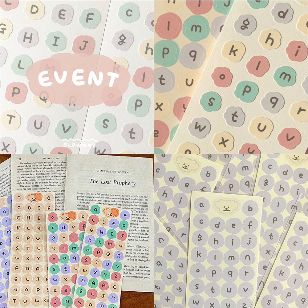 Nhãn dán trang trí sổ tay in chữ tiếng anh dễ thương