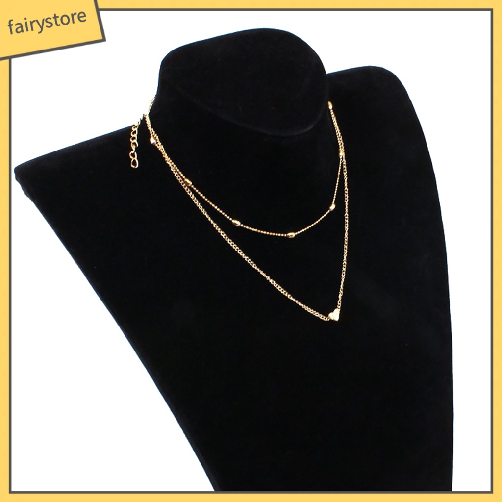 Dây Chuyền Choker Nhiều Lớp Mặt Hình Trái Tim Thời Trang Cho Nữ