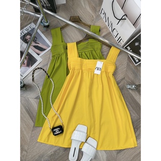 Váy thô 2s bản to nhún ngực cực xinh 💃 đầm maxi 2 dây bản to chun ngực váy 2s maxi chất thô đi biển sang chảnh