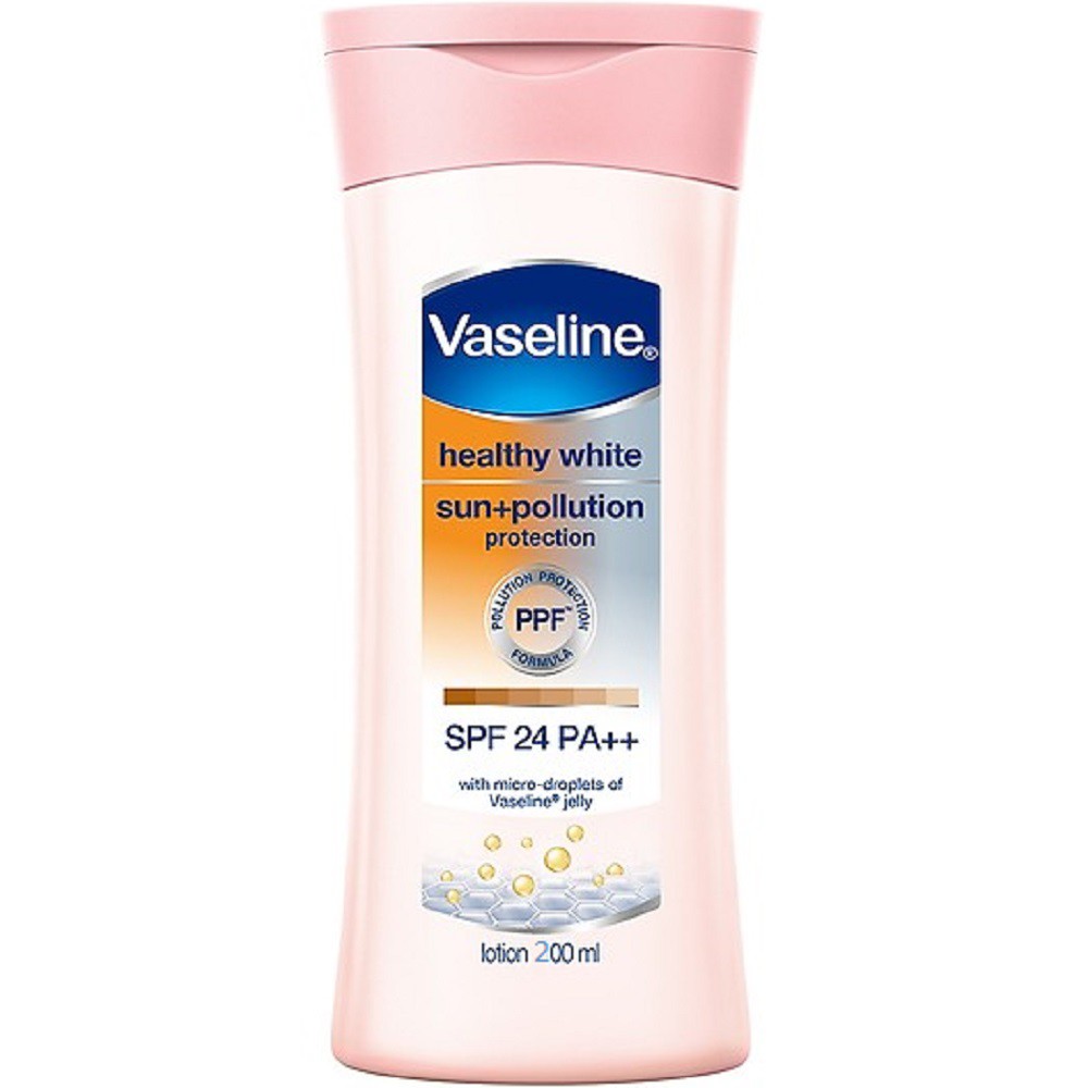 Sữa Dưỡng Thể Trắng Da Chống Nắng Và Ô Nhiễm Môi Trường Vaseline SPF 24 PA ++ 200ml chính hãng