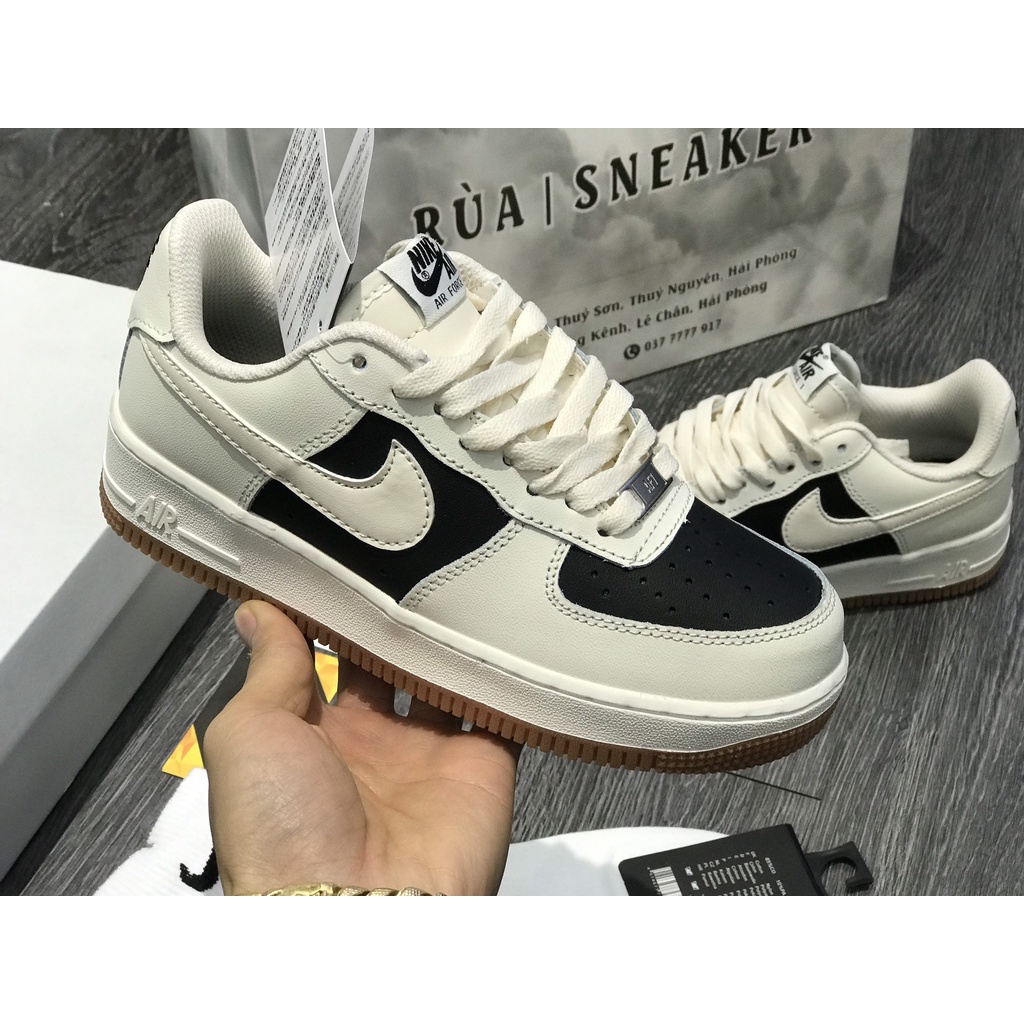 Siêu Phẩm Giày Thể Thảo Sneaker AF1 Kem Đen Đế Nâu Cao Cấp Ảnh Thật + freeship + Tặng Tất