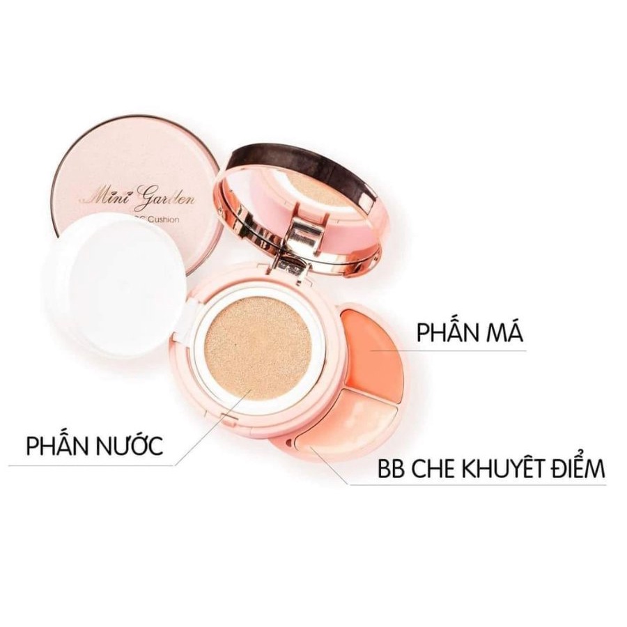 MINI GARDEN 3 IN 1 CC CUSHION - Phấn Nước Mini Garden 3 Trong 1 SPF 40+ PA+++
