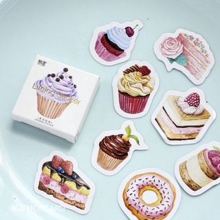 Set 45 miếng dán hình bánh ngọt dễ thương dùng trang trí đồ thủ công