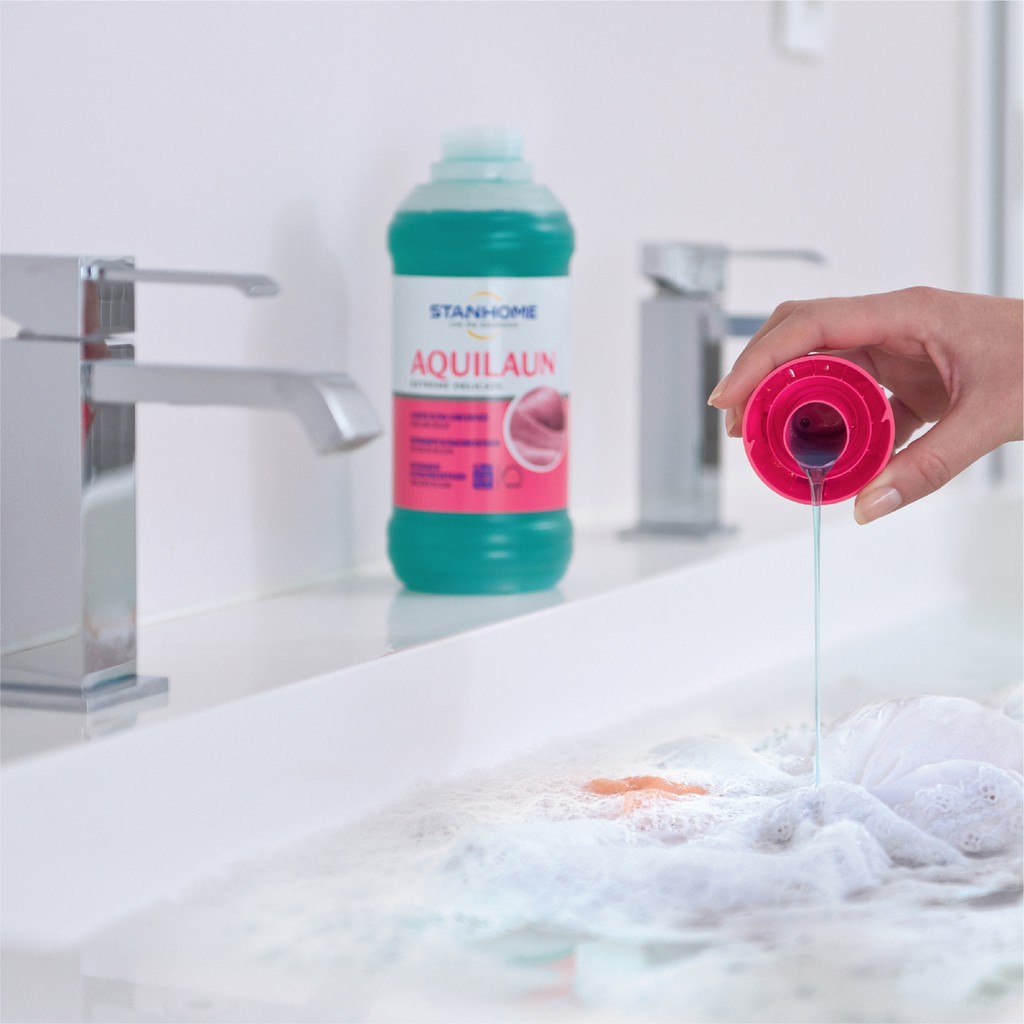Nước giặt đậm đặc cho đồ len, lụa trắng và sáng màu Stanhome aquilaun super concentre 750ml