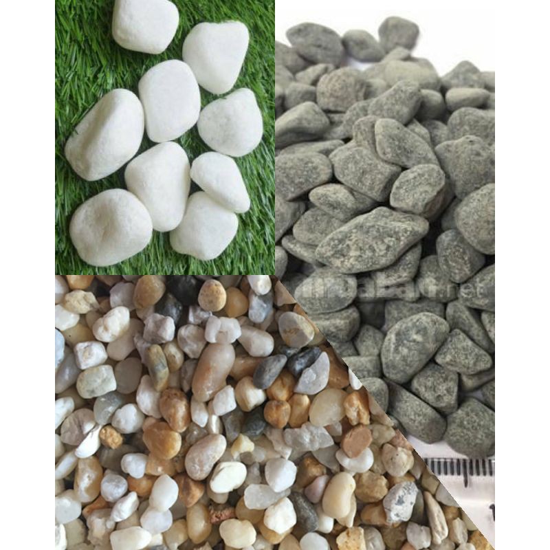 Combo 500g sỏi 3 loại trang trí hồ cá tiểu cảnh