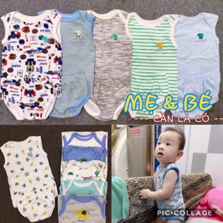 Bộ thun cotton mặc mát cho bé trai sơ sinh-7kg