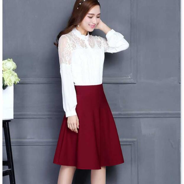 【Pockets】 A-line skirt for autumn and winter, new high-back puffy pleated skirt, anti-glare culottes | BigBuy360 - bigbuy360.vn