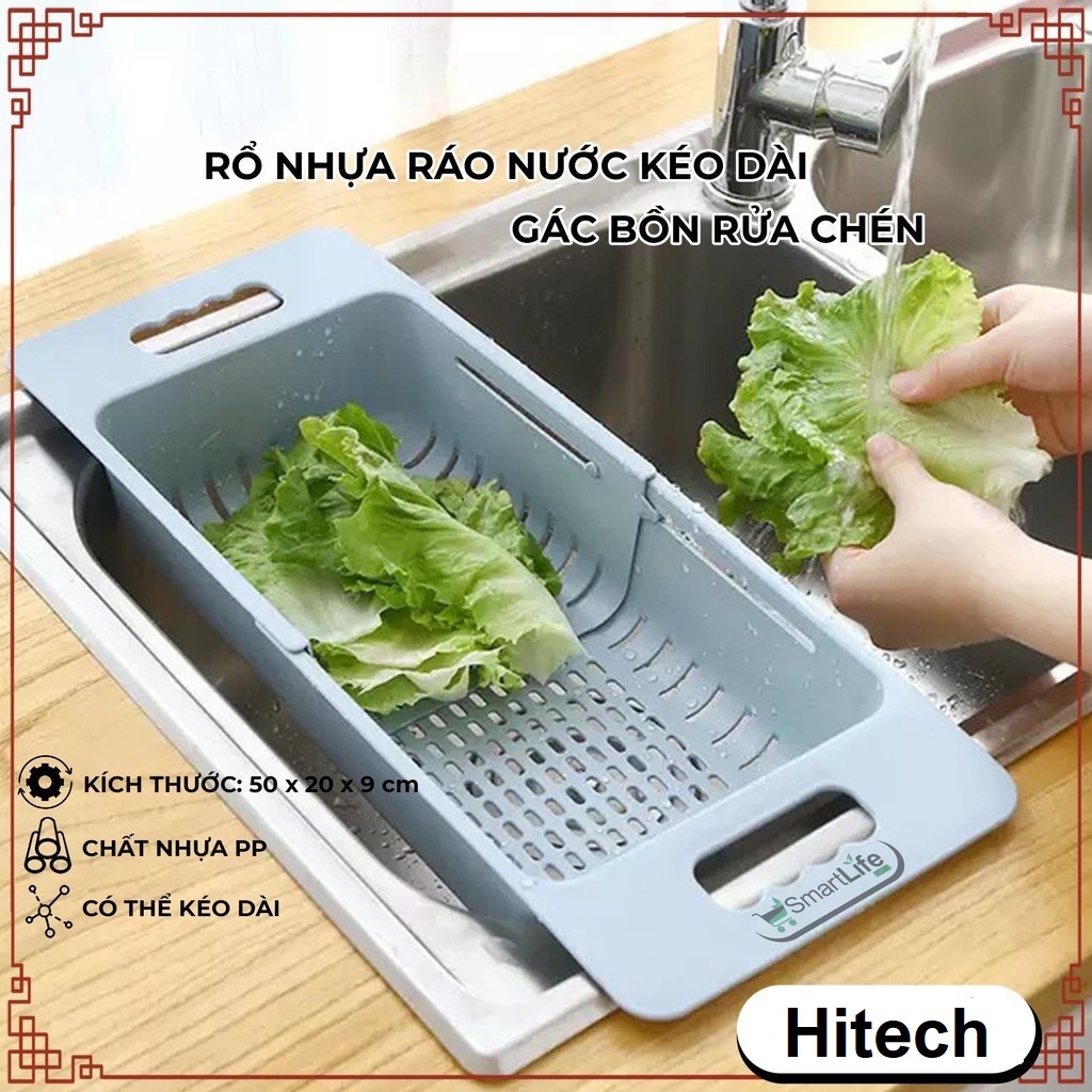 Rổ gác bồn rửa bát điều chỉnh kích thước tiện dụng - Màu ngẫu nhiên