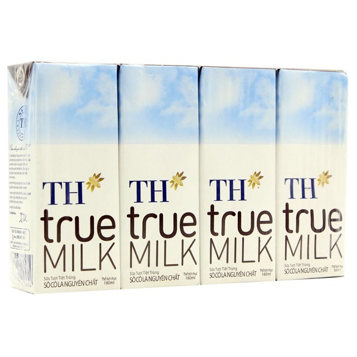 Sữa tươi tiệt trùng TH True Milk hương Socola hộp 180ml (4 hộp) &quot;GIÁ BÁN ĐÃ TRỪ KHUYẾN MÃI&quot;