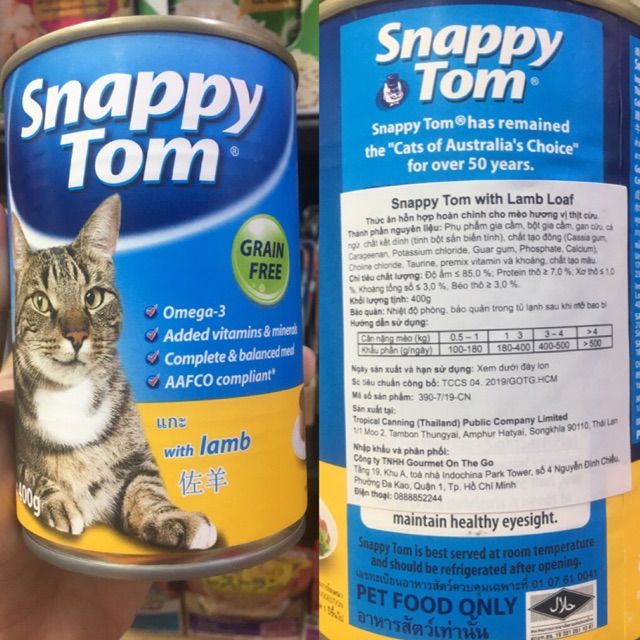 [Mã PET50K giảm Giảm 10% - Tối đa 50K đơn từ 250K] Pate Snappy Tom 400gr cho mèo