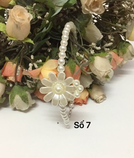 32/- Cài tóc ngọc trai hoa handmade