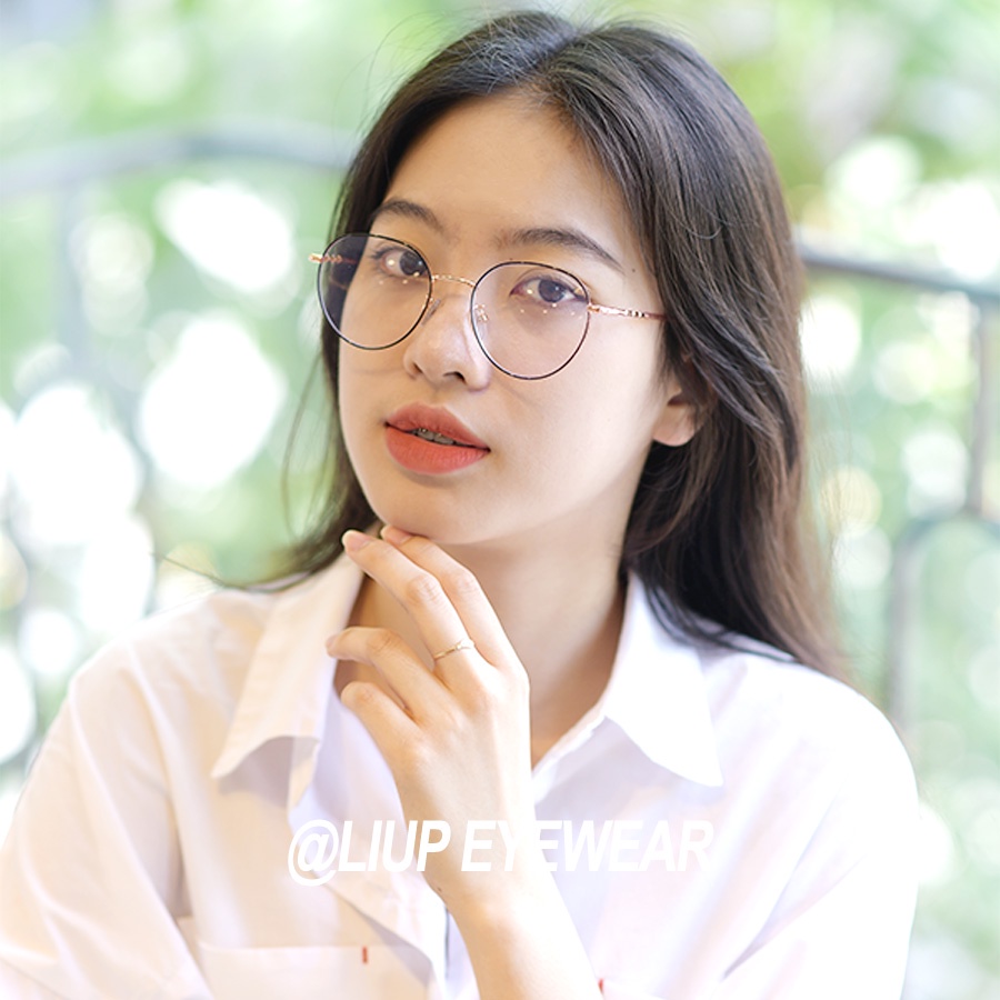 Gọng kính cận nam nữ mắt tròn kim loại Liup eyewear phù hợp mọi khuôn mặt 2998