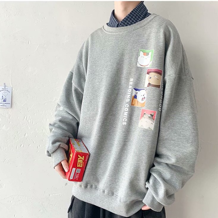 Áo Thun Tay Dài Dáng Rộng Có In Hình Phong Cách Hàn Quốc Dành Cho Nam | BigBuy360 - bigbuy360.vn