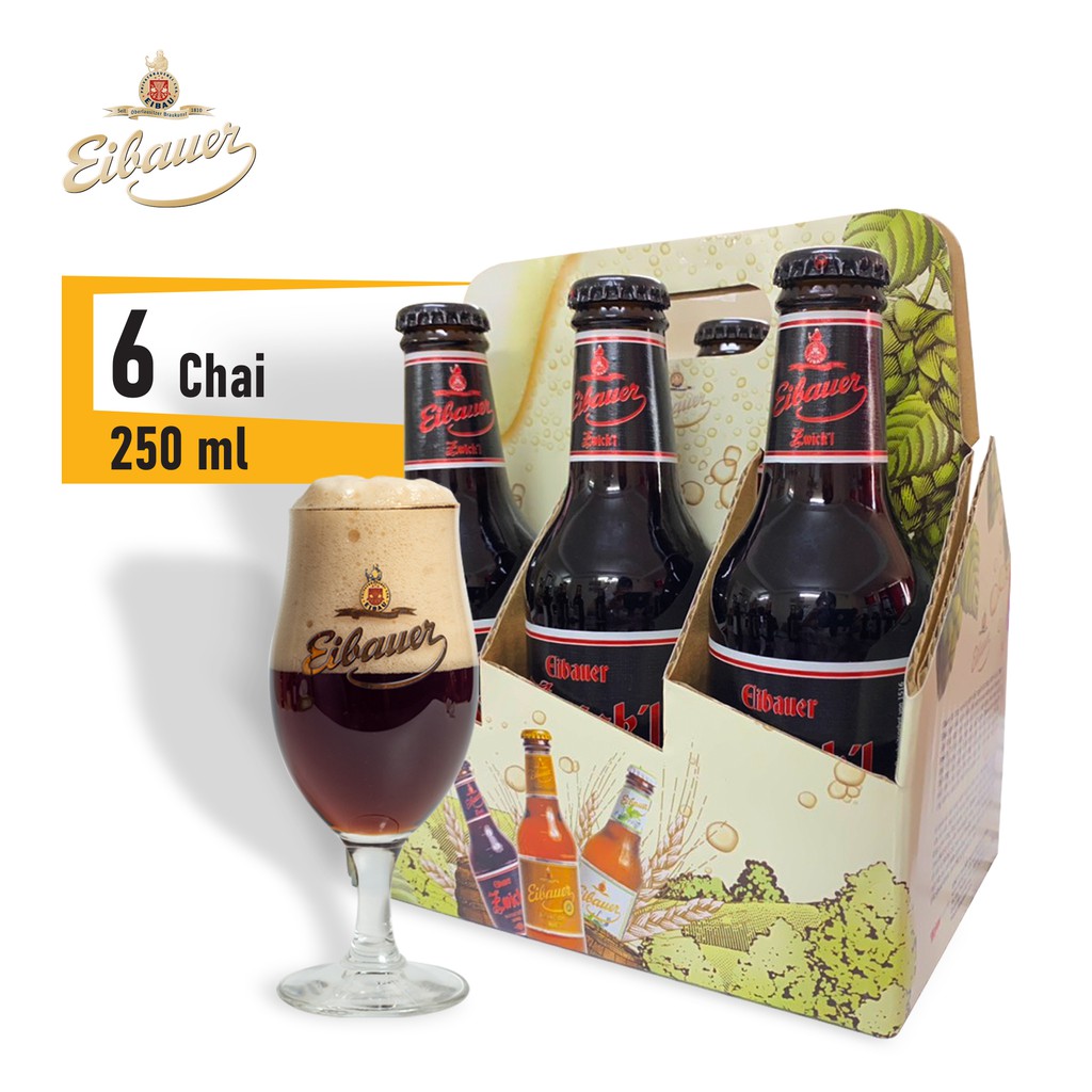 [AI CŨNG MUA] Lốc 6 Chai Bia Đức Thầy Tu Eibauer Đen 6.7% 250ml | Bia Đức Nhập Khẩu Chính Hãng | Hương Vị Độc Tôn Đậm Đà