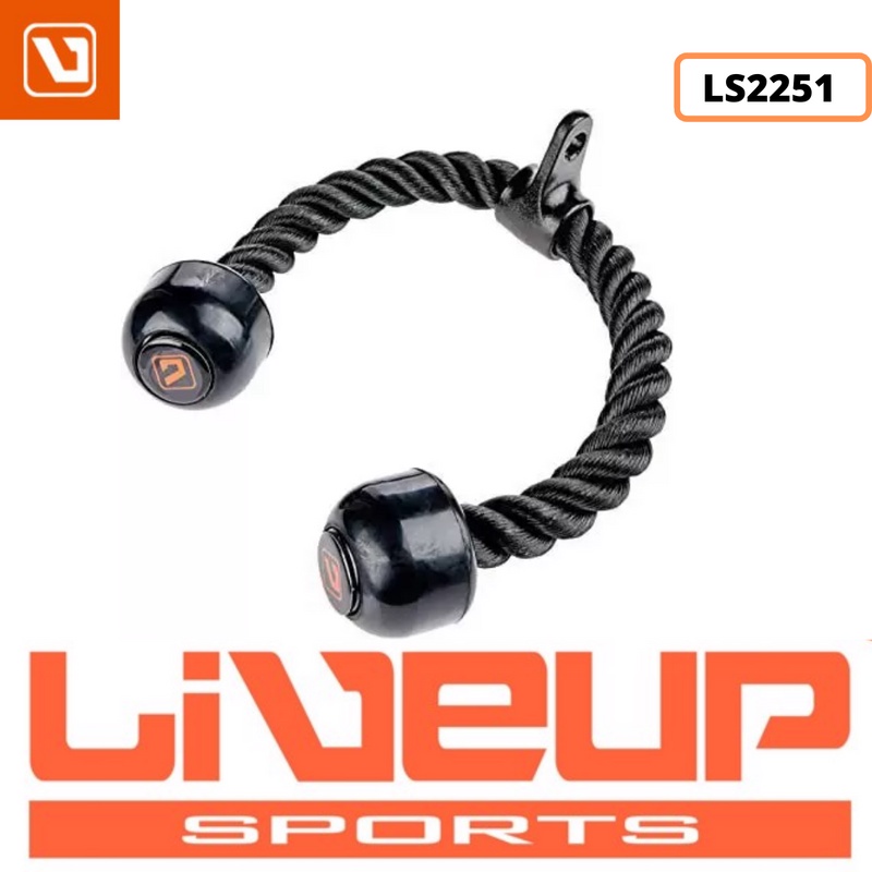 Tay cầm dây thừng Liveup PULLROPE từ thương hiệu Livepro phụ kiện kéo cáp gym thể hình thể thao phòng tập LS2251