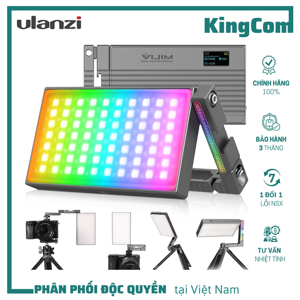 VIJIM R70 RGB - Đèn Led Quay Phim, Điều Chỉnh Màu & Độ K, Viền Thiết Kế Kim Loại Bền Bỉ - Hàng Chính Hãng
