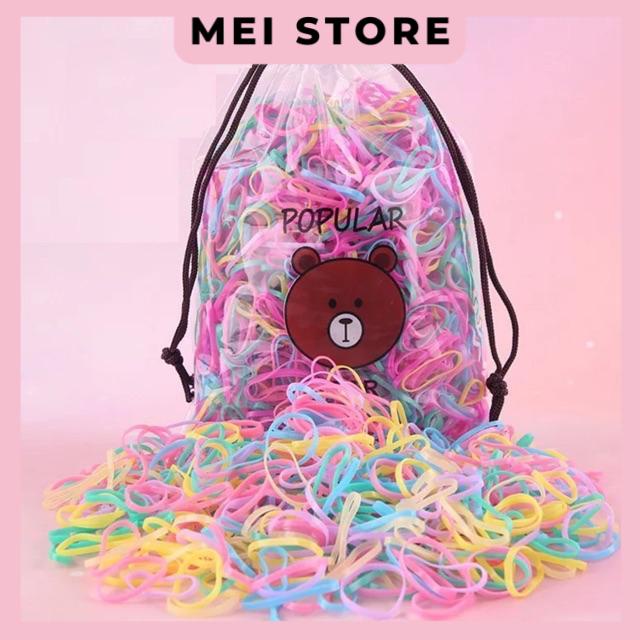 Thun Buộc Tóc Đủ Màu Cho Bé Túi 4000 Sợi