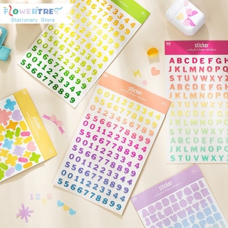 Flowertree Sticker Bộ 2 tờ nhãn dán trang trí sổ sách dễ thương