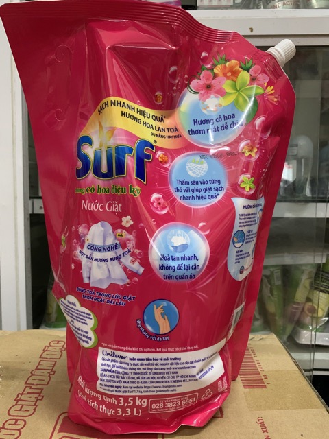 Túi Nước Giặt Surf Hương hoa cỏ diệu kỳ 3,5kg