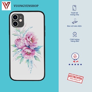Ốp di động hình bông hoa nền trắng cực đẹp cho Iphone 6 7 8 Plus 11 12 13 mini Pro Max X Xr  BRD20210311