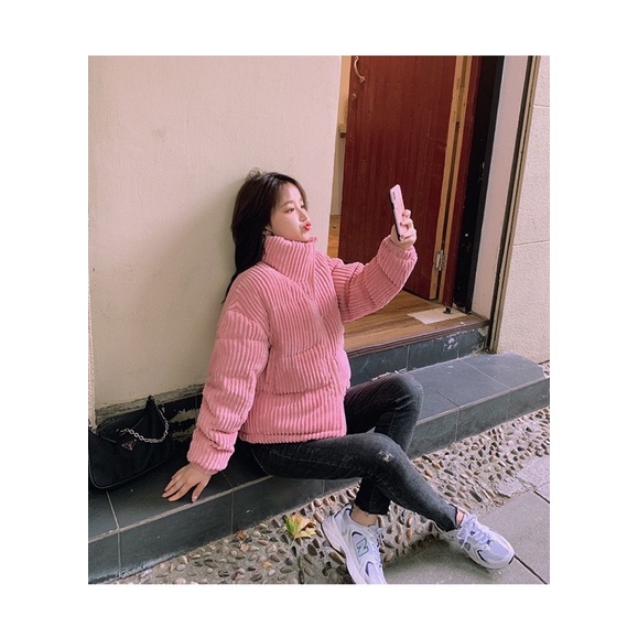 Áo khoác nhung tăm siêu ấm