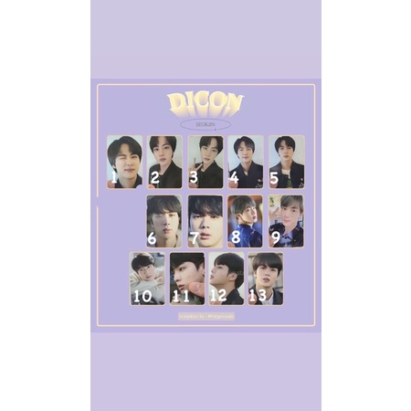 BTS HYUNG LINE DICON 101 CARD