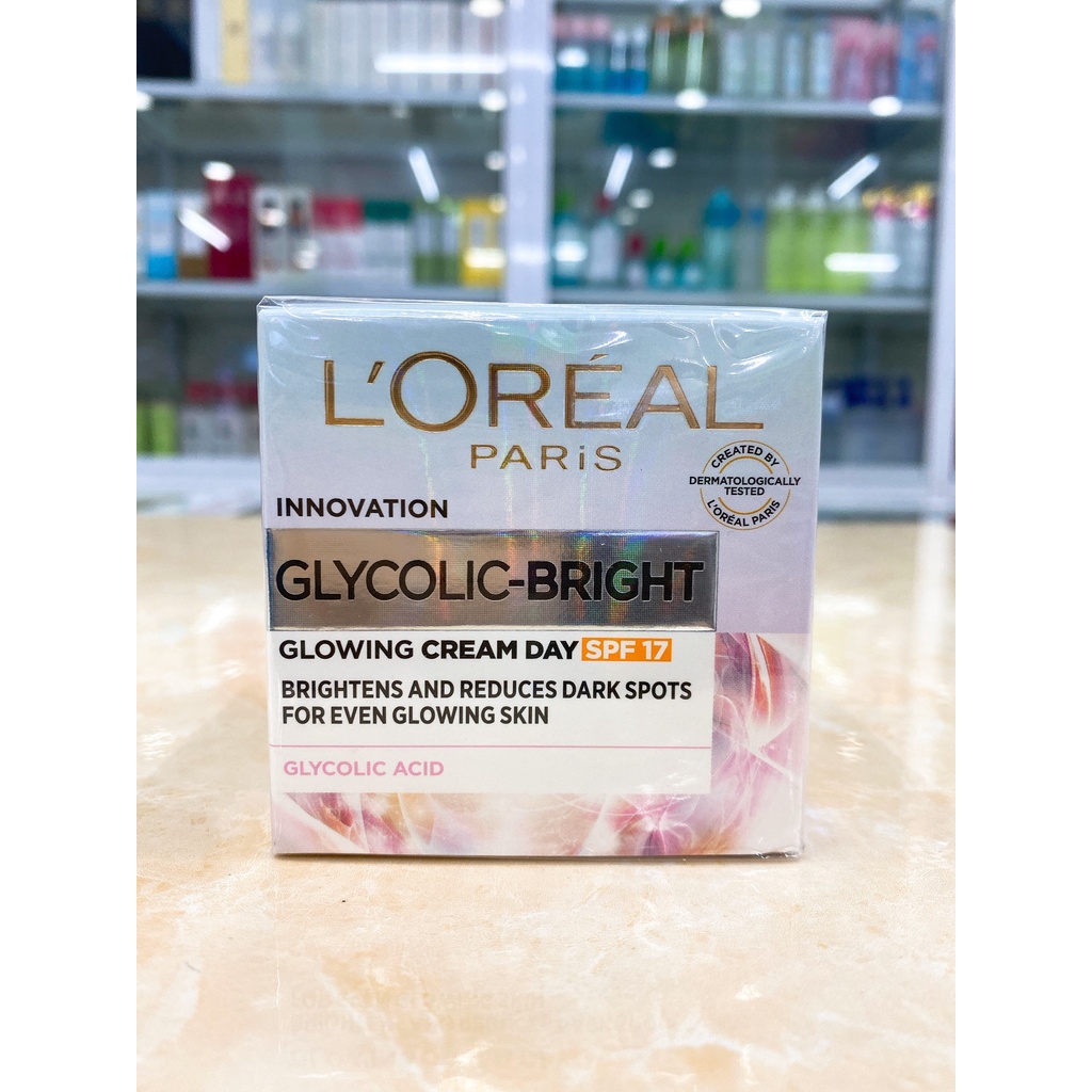 Kem Dưỡng L'Oreal Paris Sáng Mịn Mờ Thâm Nám Glycolic-Bright Glowing 50ml Chính Hãng Công Ty