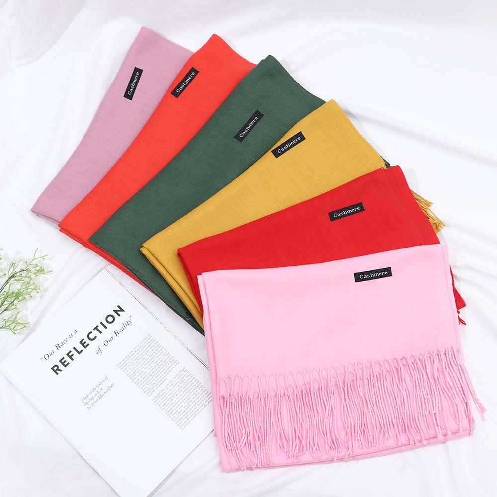 PINEVN Khăn Choàng Len Cashmere Mềm Phối Tua Rua