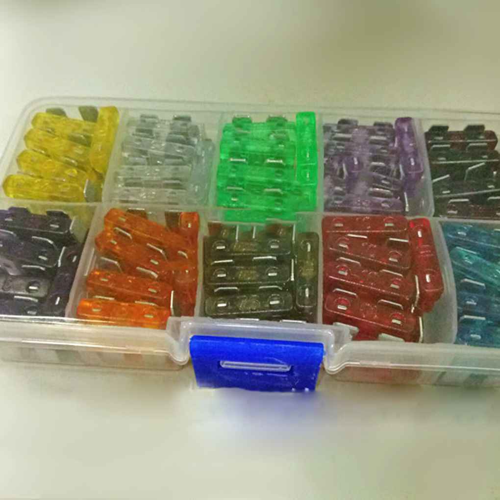 Bộ 100 cầu chì 2A-35A cỡ vừa cho xe hơi với nhiều màu sắc khác nhau