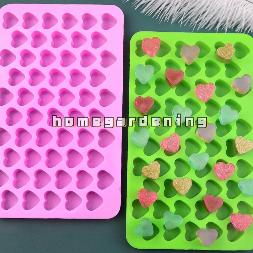 Khuôn Silicone 55 Lỗ Tạo Hình Trái Tim 3D Trang Trí Bánh