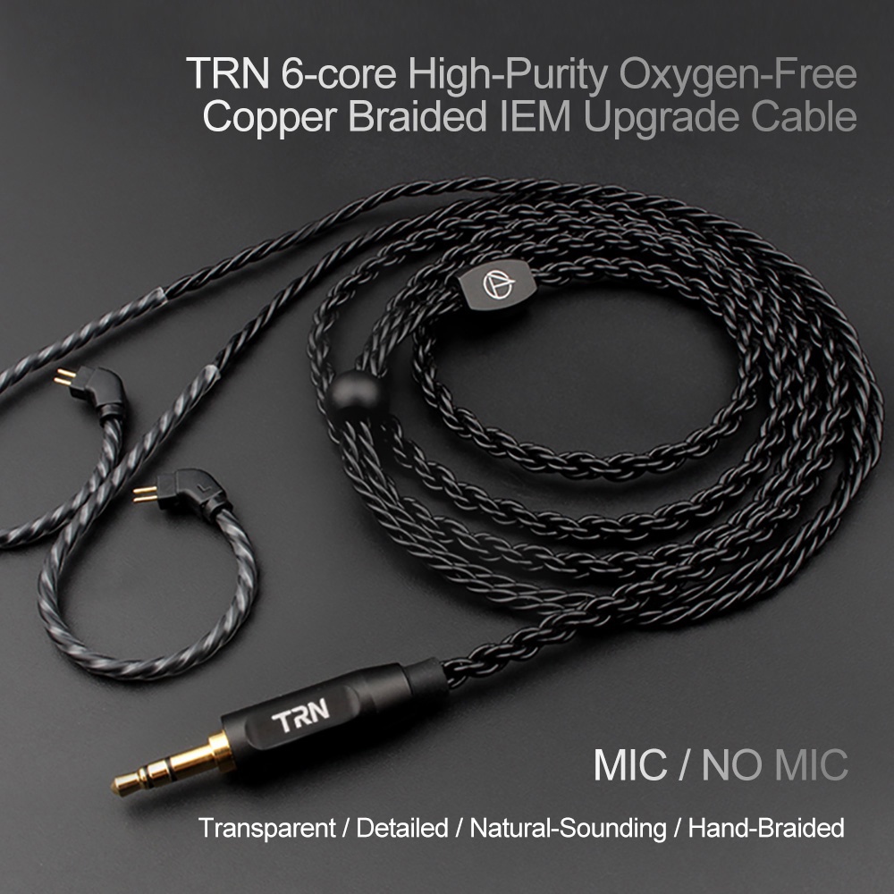 Cáp tai nghe FAAEAL A3 6 lõi đồng 3.5mm với đầu nối MMCX/ 2 chân 0.75mm 0.78mm cho TRN V90 KZ ZSN PRO Shure SE215 SE315