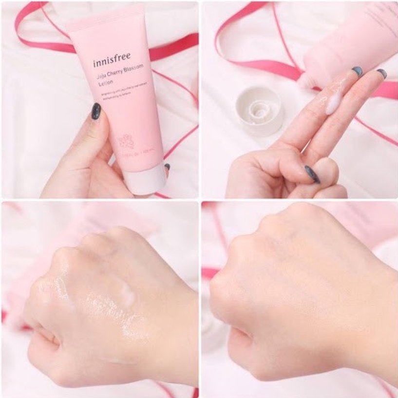 Bộ dưỡng trắng da rạng rỡ chiết xuất hoa anh đào Innisfree Jeju Cherry Blossom Dou Kit