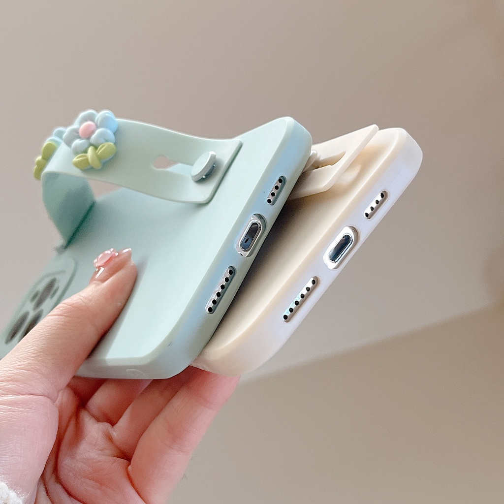 Ốp Điện Thoại Silicon Mềm Chống Sốc Họa Tiết Hoa Gắn Kèm Dây Đeo Dành Cho iPhone 13 12 11 Pro Max XR XS Max X