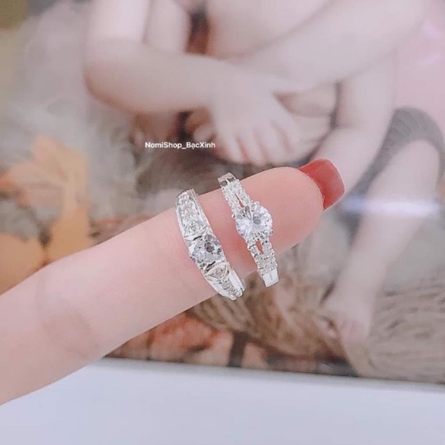 Nhẫn Đôi thiết kế mới nhất, Nam nữ đeo đều rất phong cách  Mainomi Shop Bạc Xinh