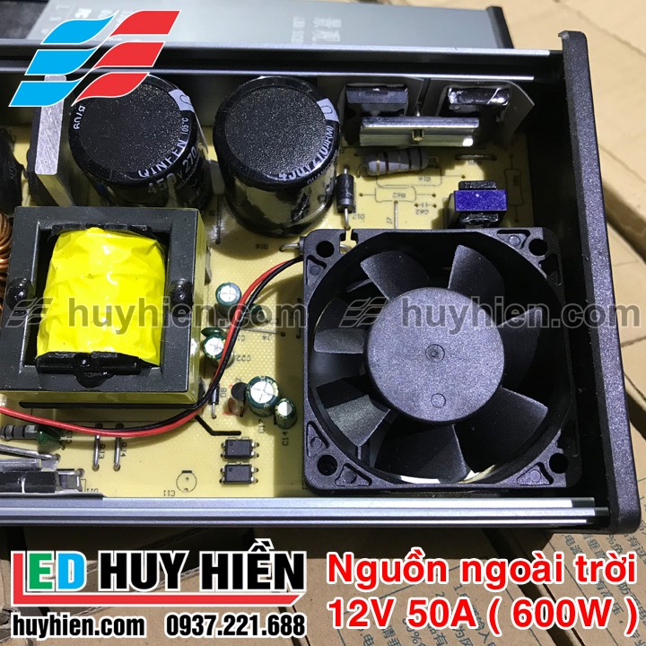 Nguồn Led 12V 50a ngoài trời vỏ nhôm _ Nguồn Led 12V 600W (50A) ngoài trời