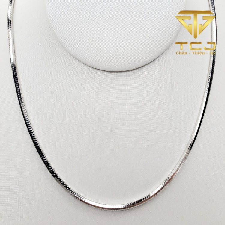 Dây Nam bạc ý 925 xi vàng trắng DN0014 (đường kính dây 2.4mm, dài 55cm) Trang sức Toàn Cầu TCJ