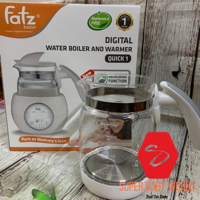 Bình thuỷ tinh thay thế máy đun nước và hâm nước pha sữa Fatz Baby Quick 1200ml