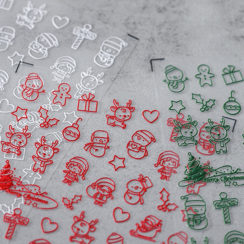 Miếng Dán Dập Nổi Họa Tiết 5D Trang Trí Móng Tay Giáng Sinh TS939