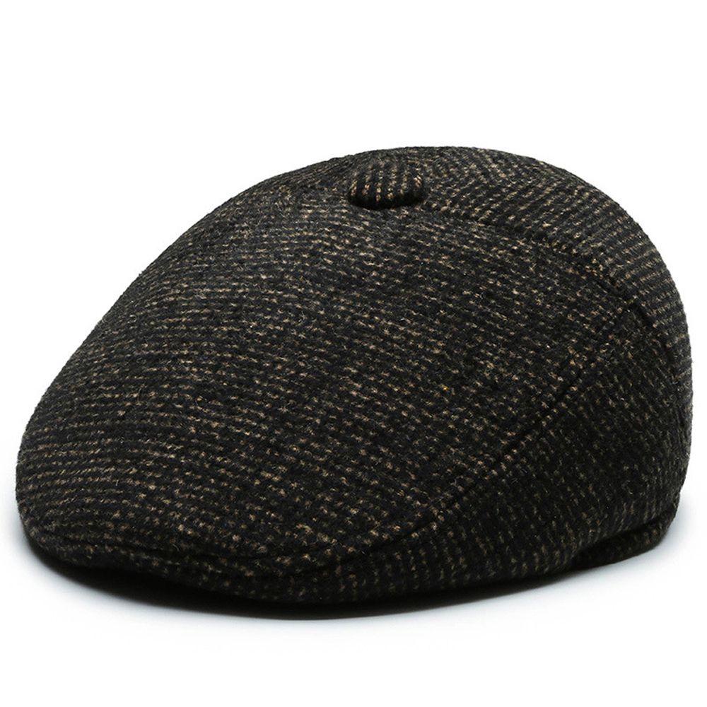 NICKOLAS Mũ Len Chống Gió Giữ Ấm Tai Họa Tiết Sọc Caro Thời Trang Mùa Đông