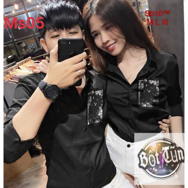 Sơmi nam tay dài in nhiệt mới