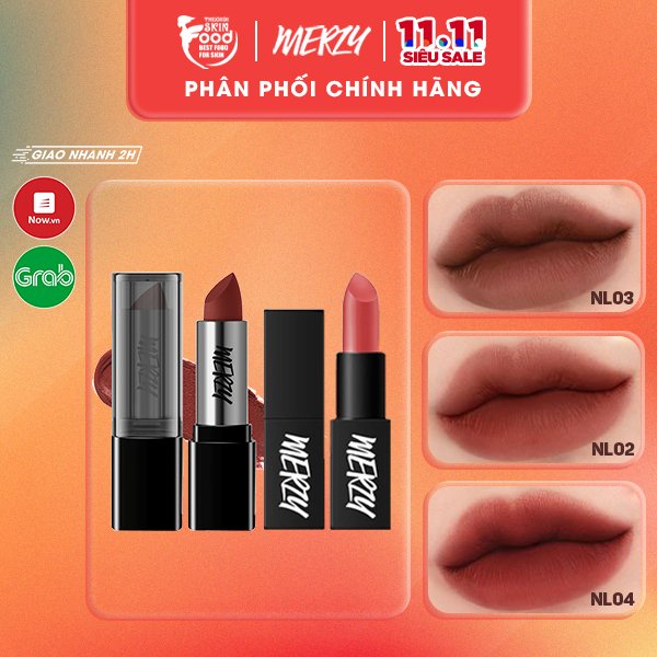 [Ver Noir] Son thỏi siêu lì, mịn mượt Hàn Quốc Merzy The First Lipstick