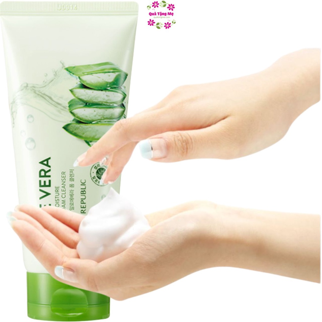 Sữa Rửa Mặt Cho Mọi Loại Da Hàn Quốc Nature Republic Soothing &amp; Moisture Aloe Vera Foam Cleanser  150ml Quatangme