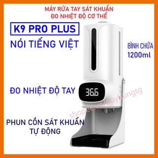 Máy rửa tay sát khuẩn K9 Pro Plus và đo thân nhiệt tự động
